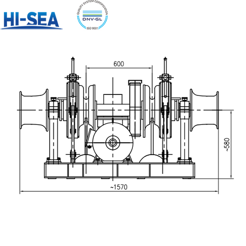 22mm Marine Electric Double Gypsy Anchor Windlass With Double Warping Head